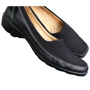 Naturalizer Women Justify Slip On Shoe 9.5N Narrow Black Leather Loafer Fabric